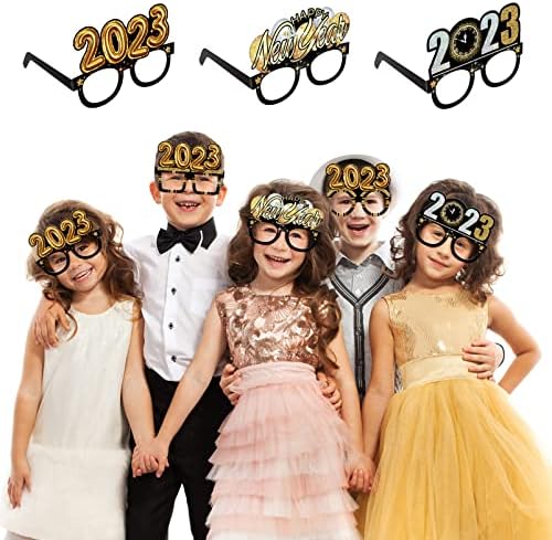 Aboofan 2023 Среќна нова година за очила за очила 9PCS 2023 Нова Година на забави Декорации 2023 година Нова Година Партии за