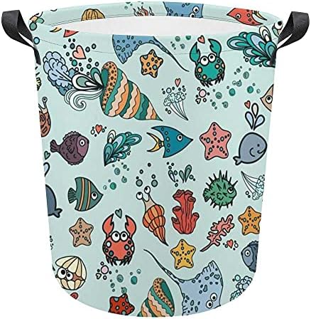Водоотпорен водоотпорен платно платно за перење медуза и петелки за преклопна играчка облека Организатор за складирање на канти со рачки