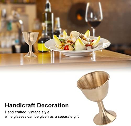 Стакло за чаши за вино од месинг, Едноставен Дизајн Рачно Изработени Орнаменти Со Врвен Квалитет, Златен Гроздобер Стил Од 5 см Совршен Подарок