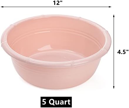 Peohud 8 пакет Пластичен слив за миење, 5 кварта тава за чинија, тркалезно овошје за миење садови за миење садови за домашна