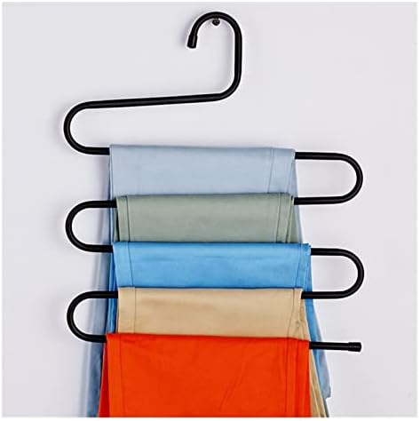 Iuljh 5 слоеви S форма железо гардероба за складирање закачалки Панталони Панталони закачалки со повеќе слоја облека за складирање на решетки