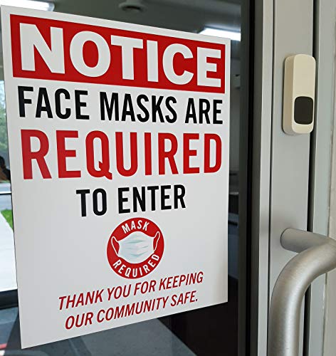 Известување - се потребни маски за лице за да влезат по постер - 10 пакувања на знаци