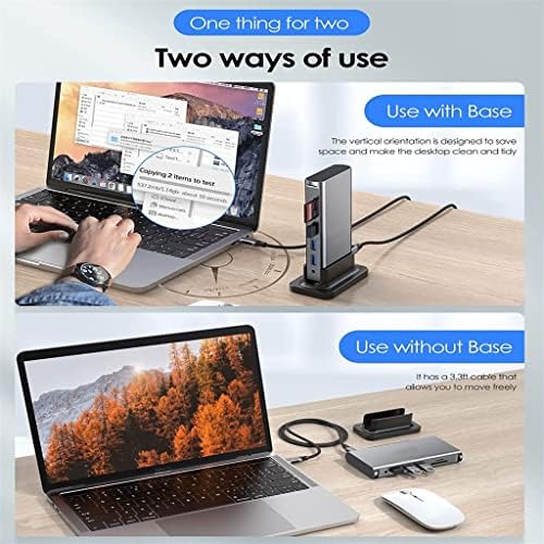 MBBJM USB C Hub Docing Station Typec 4K 60Hz PD VGA USB 3.0 2.0 за сплитер на типот-C за воздух/површина