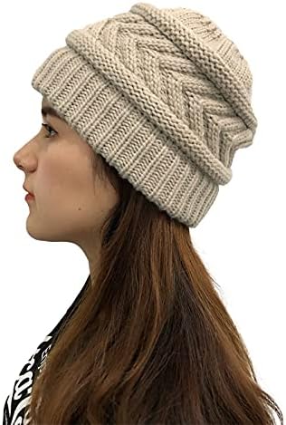 Gibobby beanies за жени преголеми плетени топло, зимски капи за жени дебели за ладно време