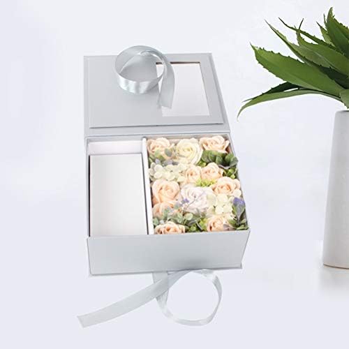 Амосфун сапун роза кутија за подароци симулирани кутии за подароци од роза, креативно сапун цвеќиња подарок Исклучител на Денот на вineубените