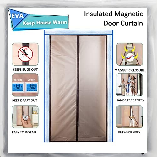 Завеса за врата од магнетски екран, термичко изолирано покритие на вратата на вратата за да ја задржите температурата за наизменична