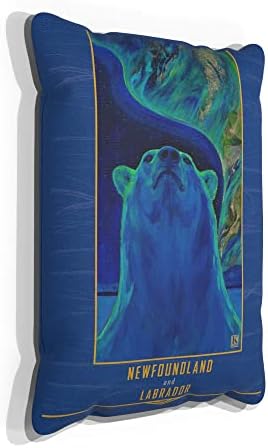 Fуфаундленд и Лабрадор Поларна мечка Платно фрлаат перница за кауч или софа дома и канцеларија од нафта сликарство од уметникот Кари