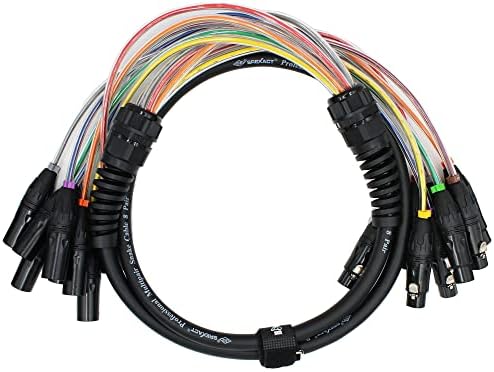 Bescoos Toronce 8 Channel Professional Multi-Media Cable Snake 8 пара машки до женски 3 пински XLR избалансиран кабел за аудио продолжение