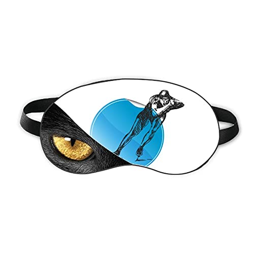 Зимско спортско лизгање сина акварелна глава за очите одмор темна козметологија на сенка