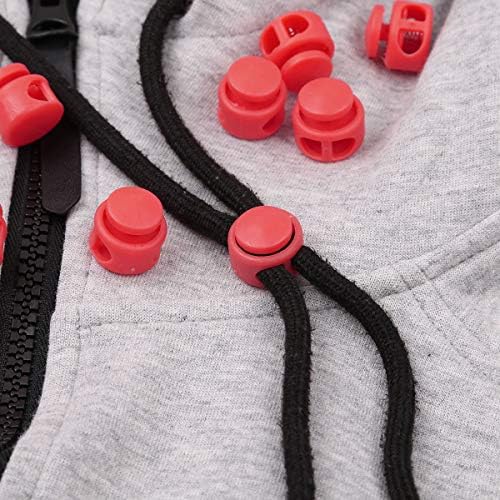 Пластични брави со пластични кабели од тиаобуг 50 парчиња, двојни дупки на пролетта за торби, паракорд, јакни, багаж црвена една големина