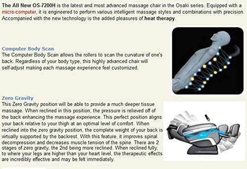 Осаки-Извршна нула гравитација S-патека за греење стол за масажа ОС-7200H јаглен