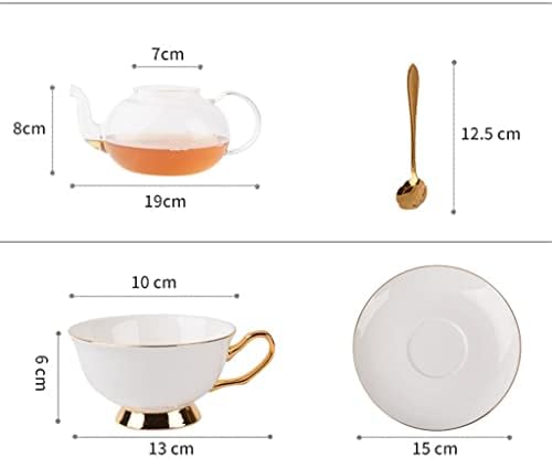 Xwozydr Англиски попладневен чај сет европски стил цвет чај сет цветен чај чај постави керамичко стакло варено овошје чајник