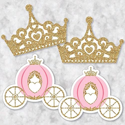 Голема точка на среќа Малата принцеза Круна - розова и златна принцеза за бебиња туш или роденденска забава за декорации комплет