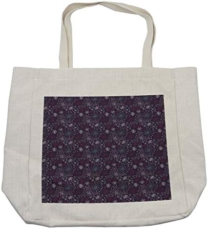 Амбесон-цветна торба за купување, рачно привлечен стил на маргаритки со големи и мали кругови романтична градина, еко-пријателска