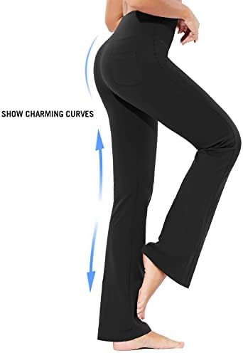 Baleенски женски памук подигање јога панталони со високи половини удобни меки бутани тренинзи панталони со џебови со џебови