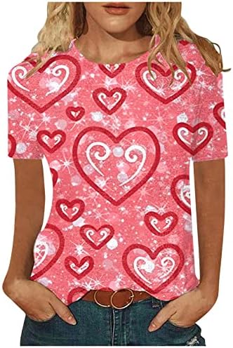 Jjhaevdy женски loveубов срце дуксерот loveубов срце писмо печати џемпер графички долги ракави в Valentубените врвови облека