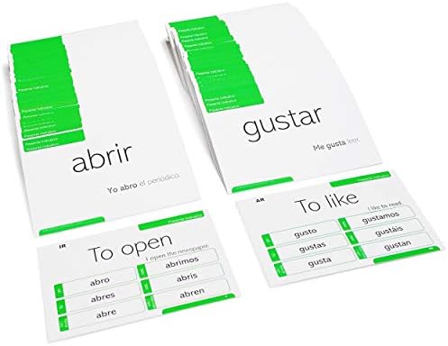 200 Шпански Глагол Конјугација Презентирајте Индикативно Флеш Картички-Целосни Примери И на шпански и на англиски јазик