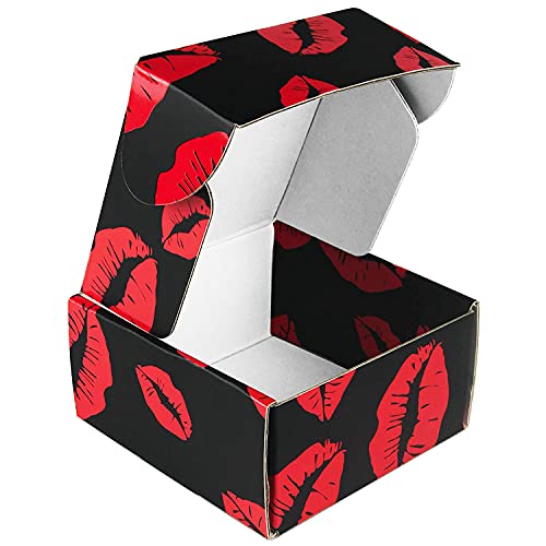 25 Пакет Кутии за Испорака 4х4х2 инчи, Картонски Кутии За Подароци За Денот На Вљубените, Брановидни Картонски Кутии, Кутии За Накит