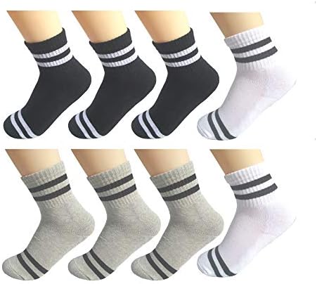 Охми момчиња девојчиња чорапи 8 пакувања Тери јамка амортизирани атлетски чорапи на глуждот
