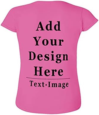 Двојно еднострани прилагодени кошули за жени Додадете го логото на вашето фото-текст Персонализирано мода шарено класично вклопено памучно