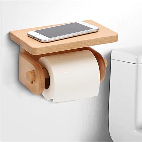 Цврсто дрво бања wallид што виси хартиена цевка дрвена дома креативна тоалетна тоалетна хартиена хартија едноставен држач за тоалетна