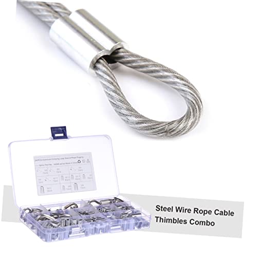 Doitool 750 парчиња срцев прстен алуминиум Поставете челична жица Thimble не'рѓосувачки челик јаже, лаптопно ситни ракави, овален