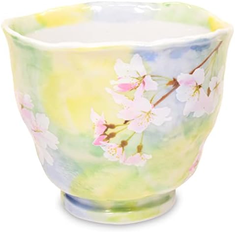 Јапонски Мино Јаки Сакура Цреша Цвет Керамички Чаши Чај Во собата на 2, Светло Зелена, 9.1 fl оз, Јуноми Чаши, За Суши Партија, Чај