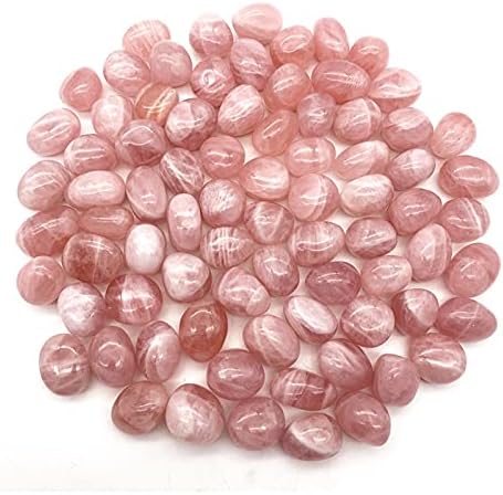Qiaonnai ZD1226 100g Природно розово кристално роза кварц Полиран камења заздравувајќи кристални скапоцени камења Фен Шуи Камен риба резервоар