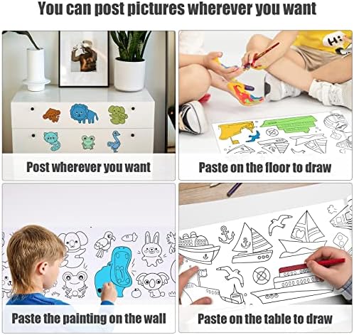 2 парчиња ролна за цртање за деца, 118x11.8inch цртање ролна DIY хартија за боење и сликарство за сликање хартија за хартија за деца
