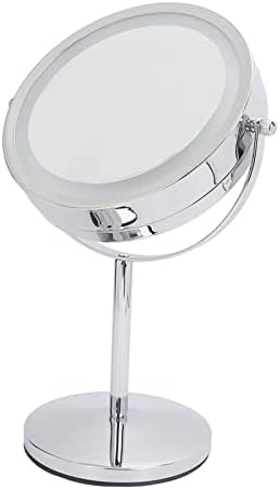 Осветлено огледало за шминка, 3x зголемувачки огледало за шминка со светлина од 360 степени LED MIREUP MIRCRION безжично козметичко огледало