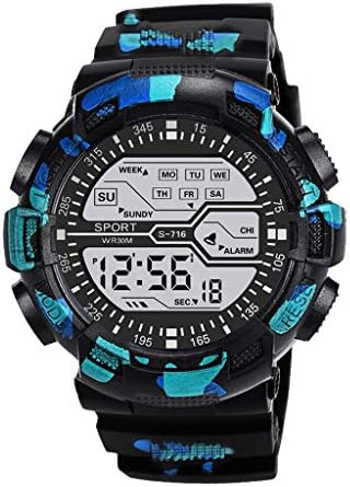 Моден зглоб часовник за мажи унисекс дигитален часовник гума водоотпорен машки зглоб моден датум за пливачи