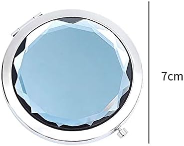 FXLYMR Десктоп шминка огледало за убавина ретро метално патување, зголемување од 1x/2x, компактен и преносен, преклопен, совршен