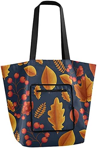 Лист есенска есен Денот на благодарноста, преклопено рамо торбичка торба за еднократна употреба на намирници, тешка школа торба торба за