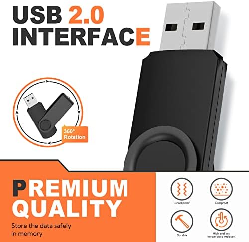 64 GB Flash Drive 10 пакувања USB 2.0 Thumbs Drives Uflatek Memory Sticks Protable USB Stick Rotate Scomp Drive Drive Drives Mixed Colors Pendrive