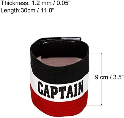 Армбанд на капетанот на Патикил, еластична рака за обука на фудбалски тим, црно бело црвено