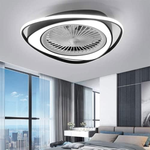 Wylolik 38W LED вентилатор за тавани со осветлување, нем тавански вентилатори со далечински управувач, 3 променливи во боја, прилагодлива