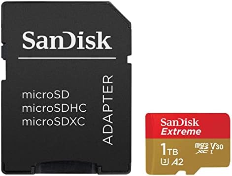 Sandisk Extreme 1TB UHS-I U3 microSDXC Мемориска Картичка Со SD Адаптер