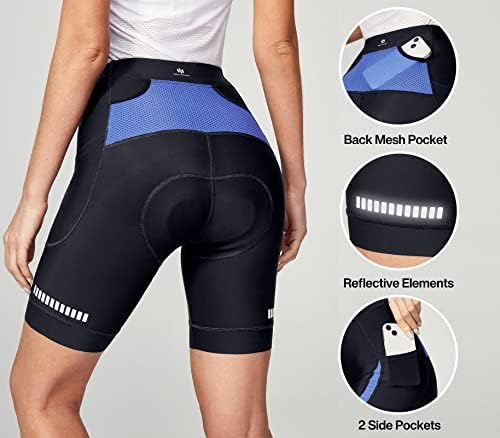 Heathyoga женски 4D панталони со велосипеди со џебови за велосипедисти за велосипедисти за велосипеди за велосипедски шорцеви за велосипедисти