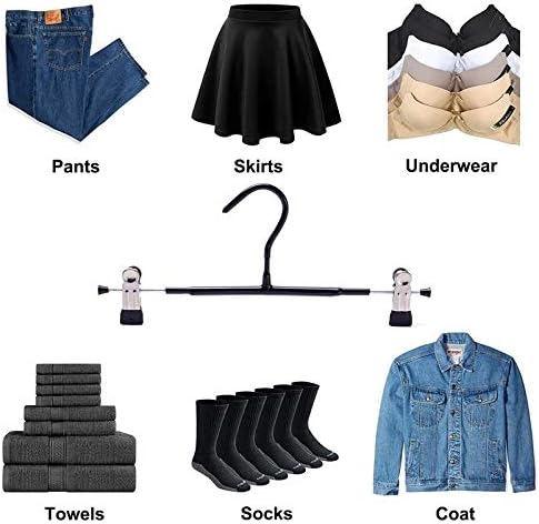 Закачалки за закачалки со панталони wpyyi со прилагодливи клипови 10 пакувања облеки за облека за кратки фармерки за прицврстувачи