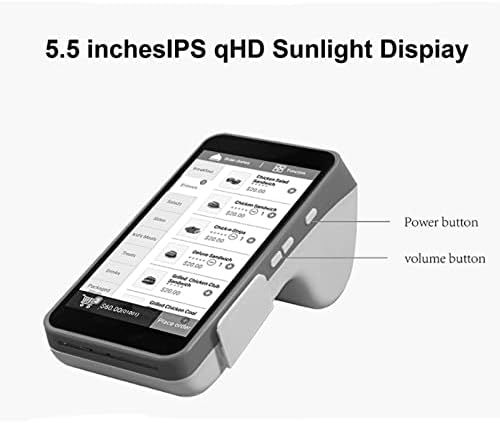 MJWDP Терминал ПОС рачен POS PDA вграден скенер и термички печатач NFC Android машина за брзина за печатење на Supermarket Supermark
