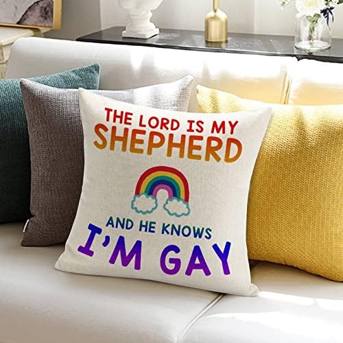 Господ е мојот овчар и тој знае дека сум геј фрлање перница за перници за перници, ЛГБТК Виножито геј лезбејска гордост, прекривка на плоштад,