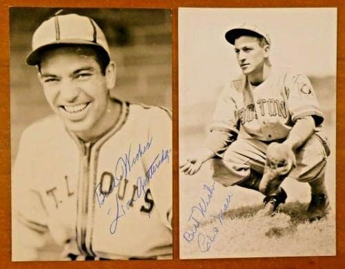 Многу Од 10 Потпишани Џорџ Бурк Оригинални Бејзбол Разгледници 1940 со Хоферс-Автограм Бејзбол Топки