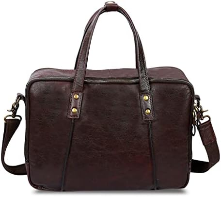 Машка чанта за машка чанта Гроздобер лаптоп лаптоп крстосница торба за патувања машка кожа торба