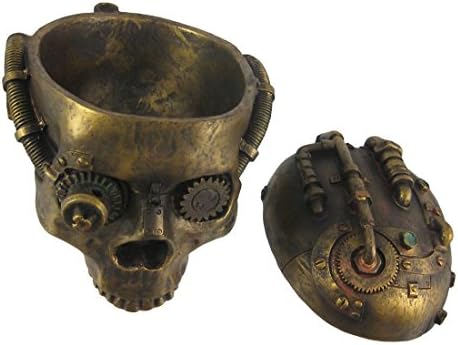 Кутија за ситници на череп од череп со статуа на капакот