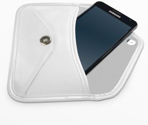 Boxwave Case Компатибилен со Vivo Y17 - Елитна кожна торбичка за месинџер, синтетички кожен покритие дизајн на пликови за виво Y17 - Брегот