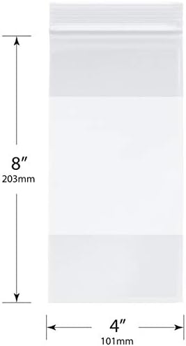 Плимор патент што може да се повлече од пластични кеси со бел блок, 2 мил, 4 x 8