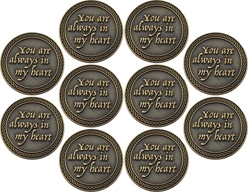 Масовно Сет на 10 Романтична Љубов Изразување Монети, Вие Сте Секогаш во Моето Срце, Иако ние сме Освен, Годишнината Џеб Токени