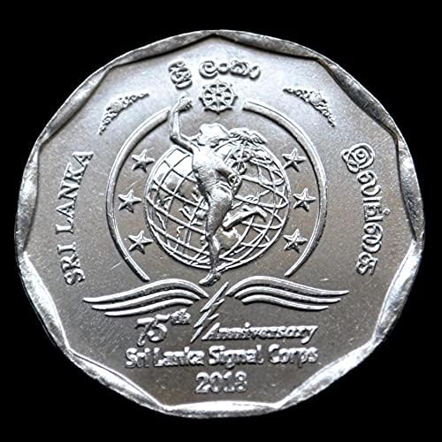 Шри Ланка 10 Рубе Меморијална монета 2018 Сигналниот корпус 75 -годишнина Никел челик 26,4 мм