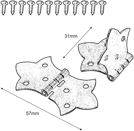 Lhllhl 2pcs Антички бронзено злато цвеќе шарки DIY мебел хардвер 6 дупки железо шарки кабинет за фиока врата и завртки