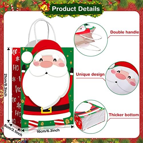 18 Пакувајте Божиќни Торби За Подароци 6 Дизајни Божиќни Крафт Хартиени Кеси Божиќ Третирајте Ги Добрите Чанти Со Рачки Божиќ Фаворизира Чанти